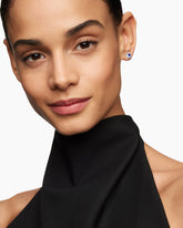 Petite Chatelaine® Pavé Bezel Stud Earrings in 18K White Gold with Tanzanite and Diamonds, 5mm